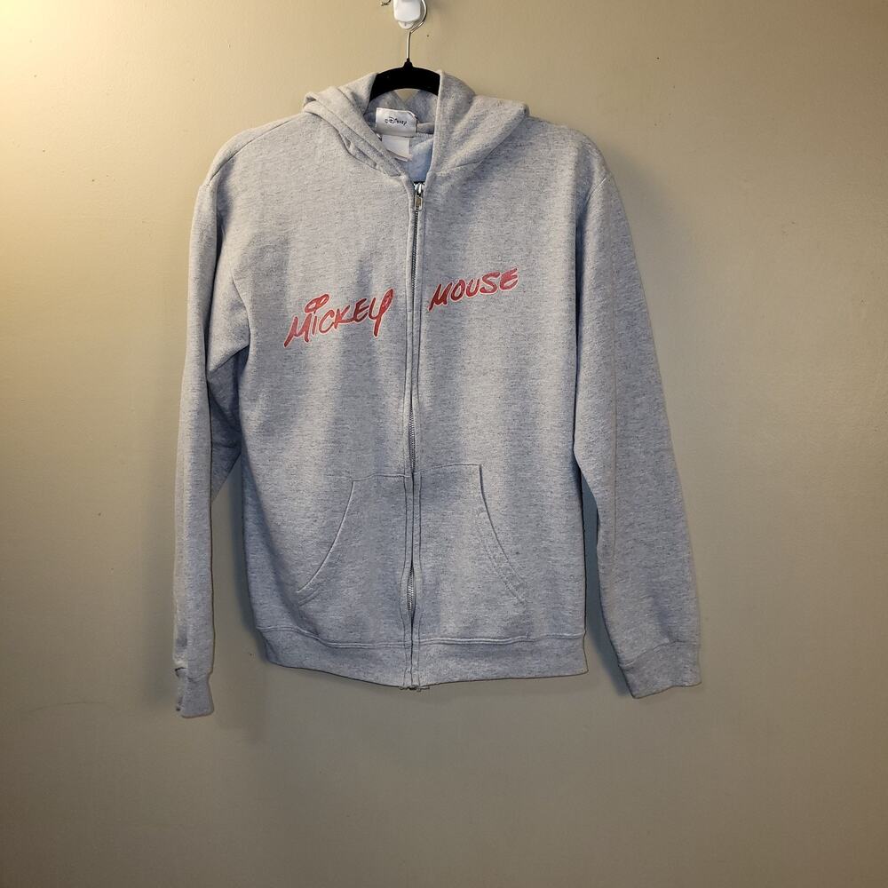 Disney Parks Jacket Hoodie Girls XL Gray Full Zip Walt Disney World Mickey Mouse